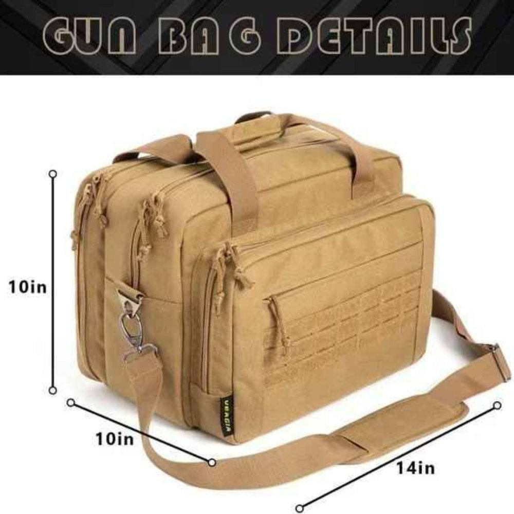 Gun Bag Range Bag Pistol Case Gun Case Magazine Lockable Double Layer Explosion - Picture 2 of 5